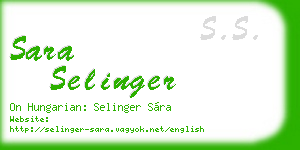 sara selinger business card
